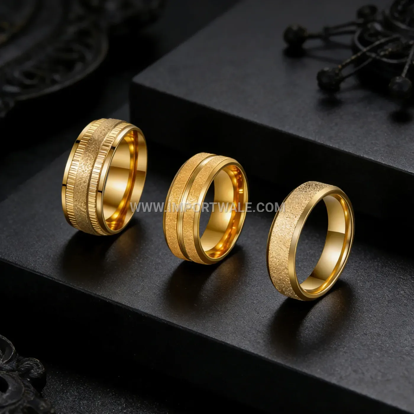 Frosted Stainless Steel Minimalist Band Ring