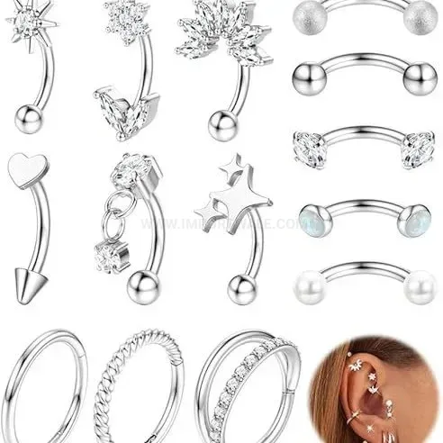 Chic Stainless Steel Floral Opal and Zircon Piercing Stud Earring Set