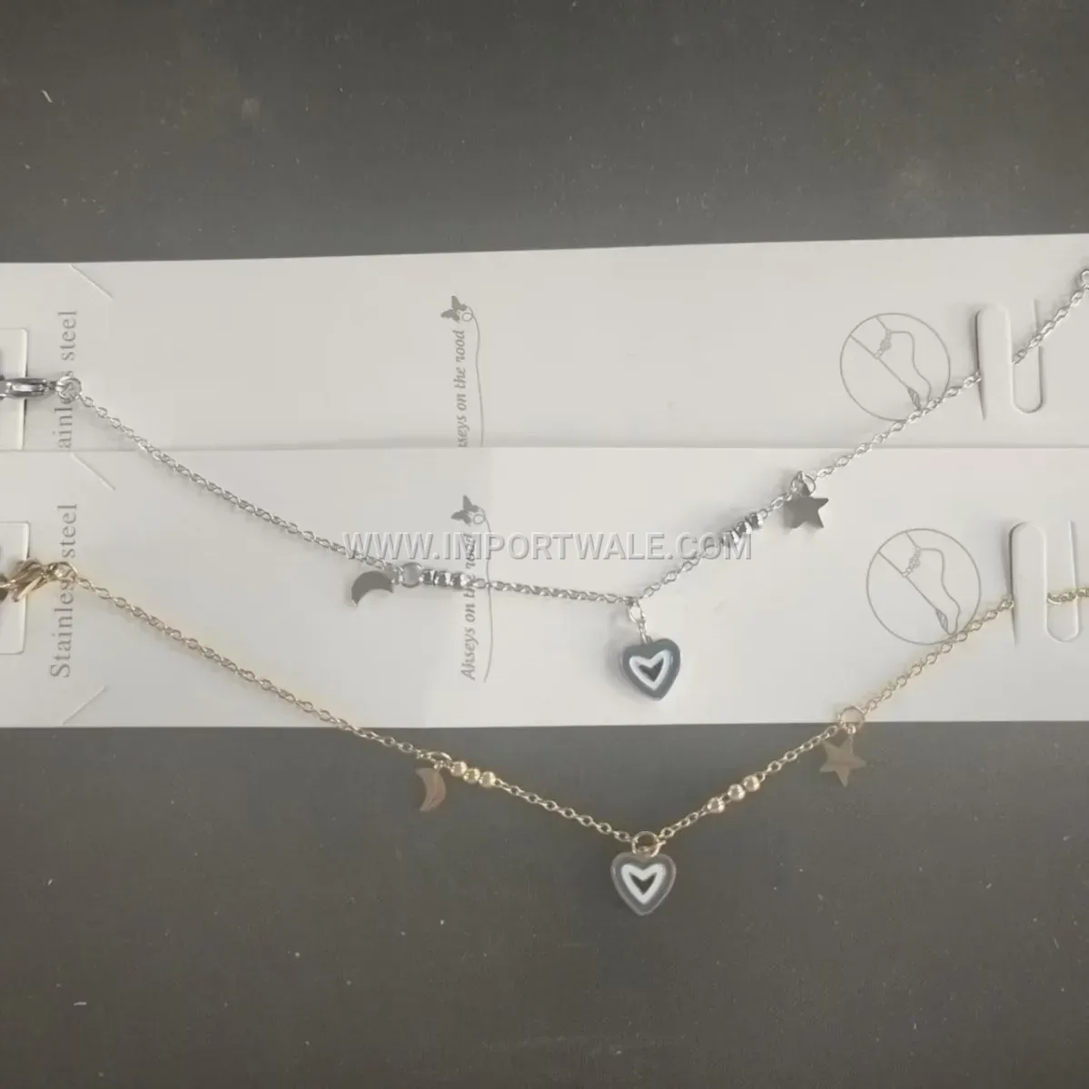 Minimalist Heart Charm Stainless Steel Anklet