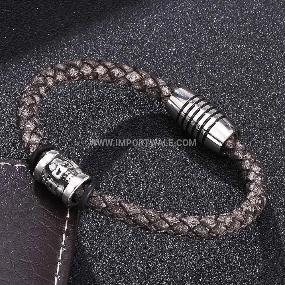 Stainless Steel Roman Numeral Crystal Bangle Bracelet