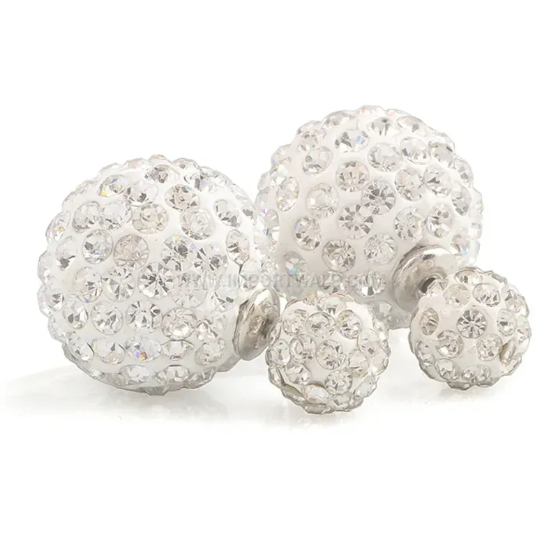 Sparkling Double Sided Crystal Ball Stud Earrings