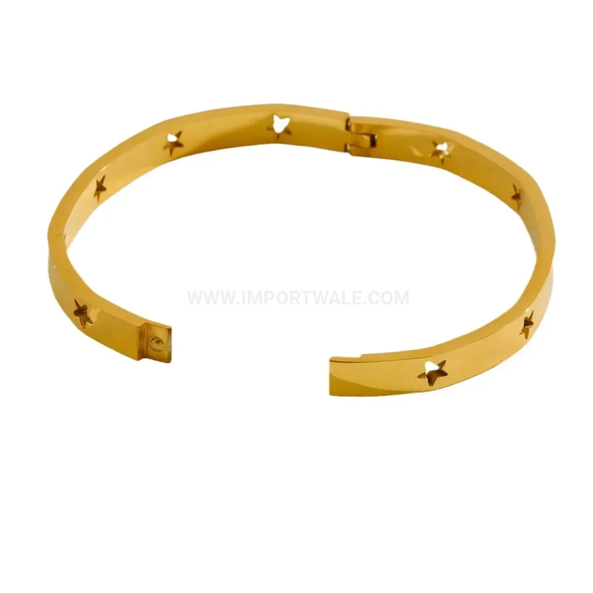 Fashion Cutout Star Titanium Steel Clasp Bangle Bracelet