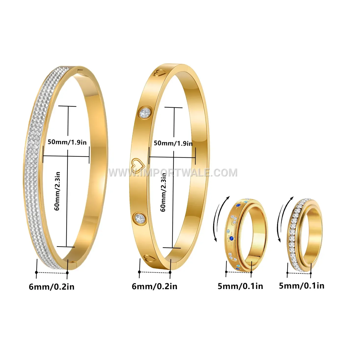 Pave Crystal Stainless Steel Jewelry Set