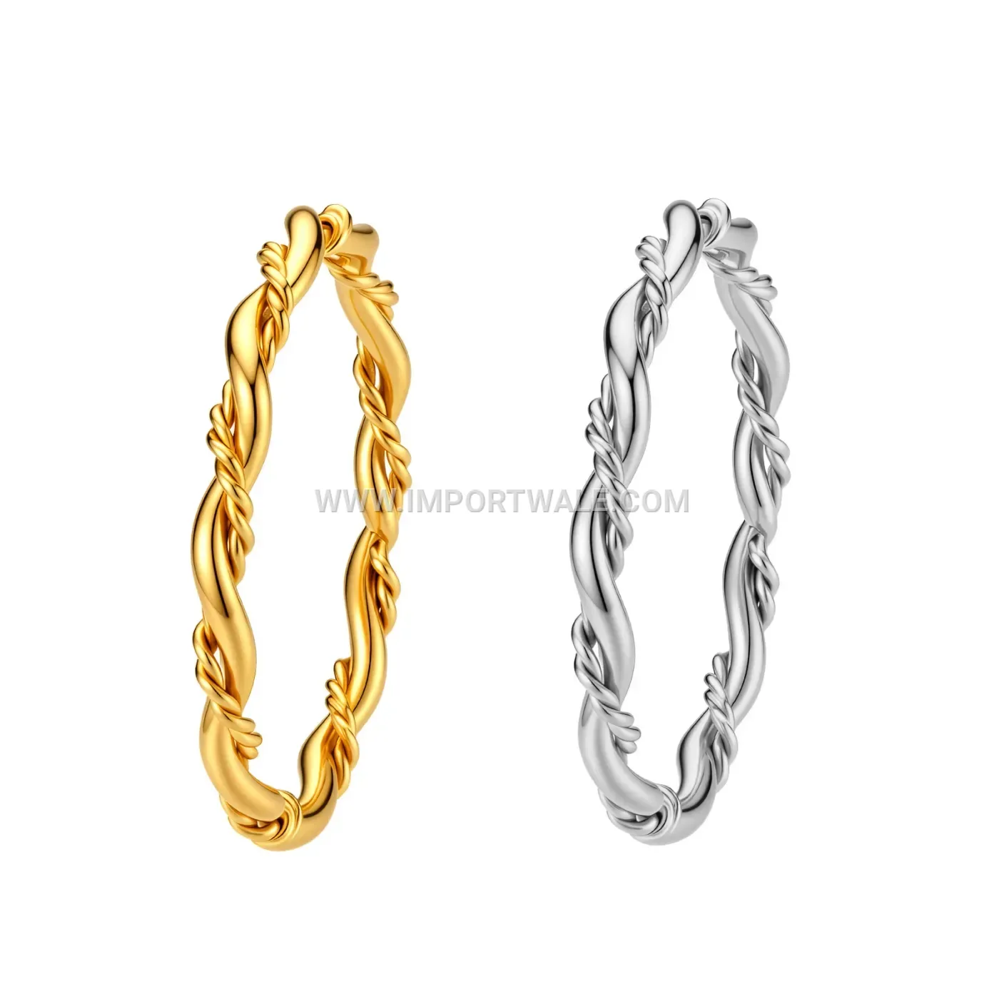 Slender Twisted Braided Stainless Steel Band Ring
