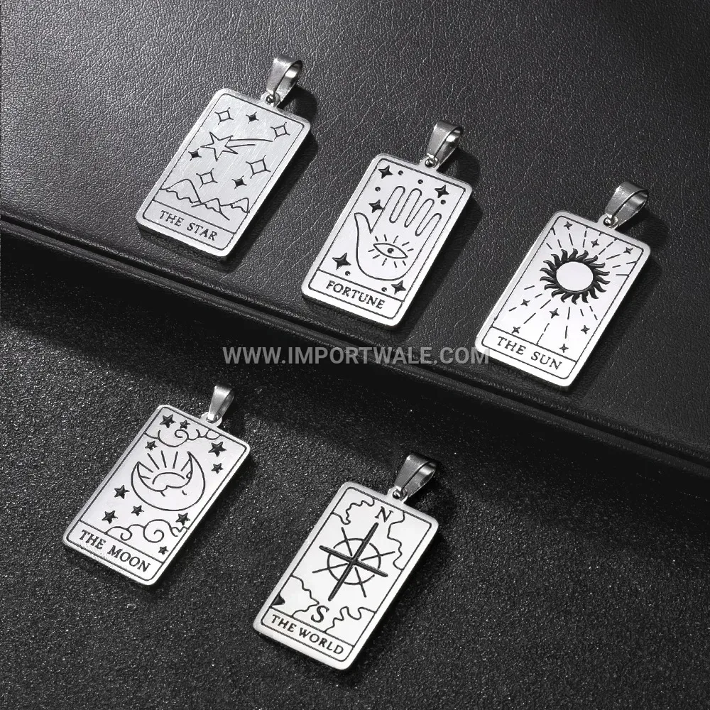 Men's Stainless Steel Geometric Line Art Hip Hop Pendant