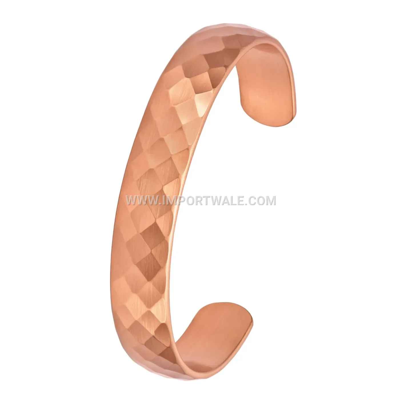Vintage Hammered Solid Red Copper Wide Cuff Bracelet
