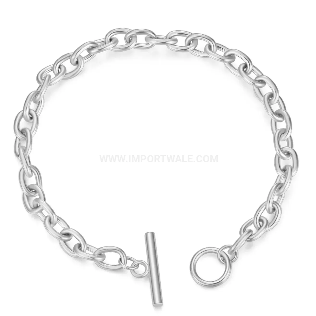Minimalist Stainless Steel Cross Chain Bracelet with Toggle Clasp