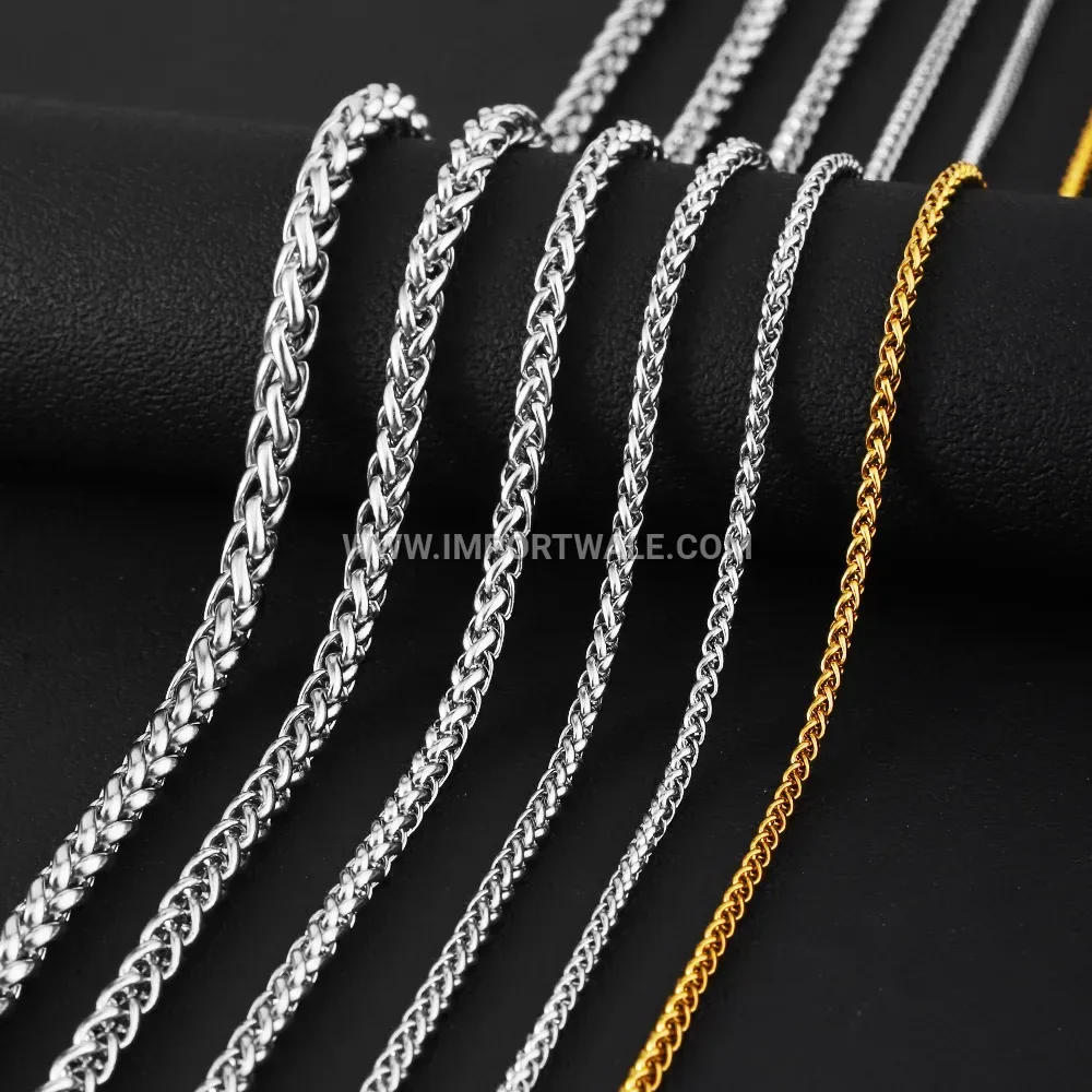Classic 18K Gold Plated Stainless Steel Plain Link Chain Necklace