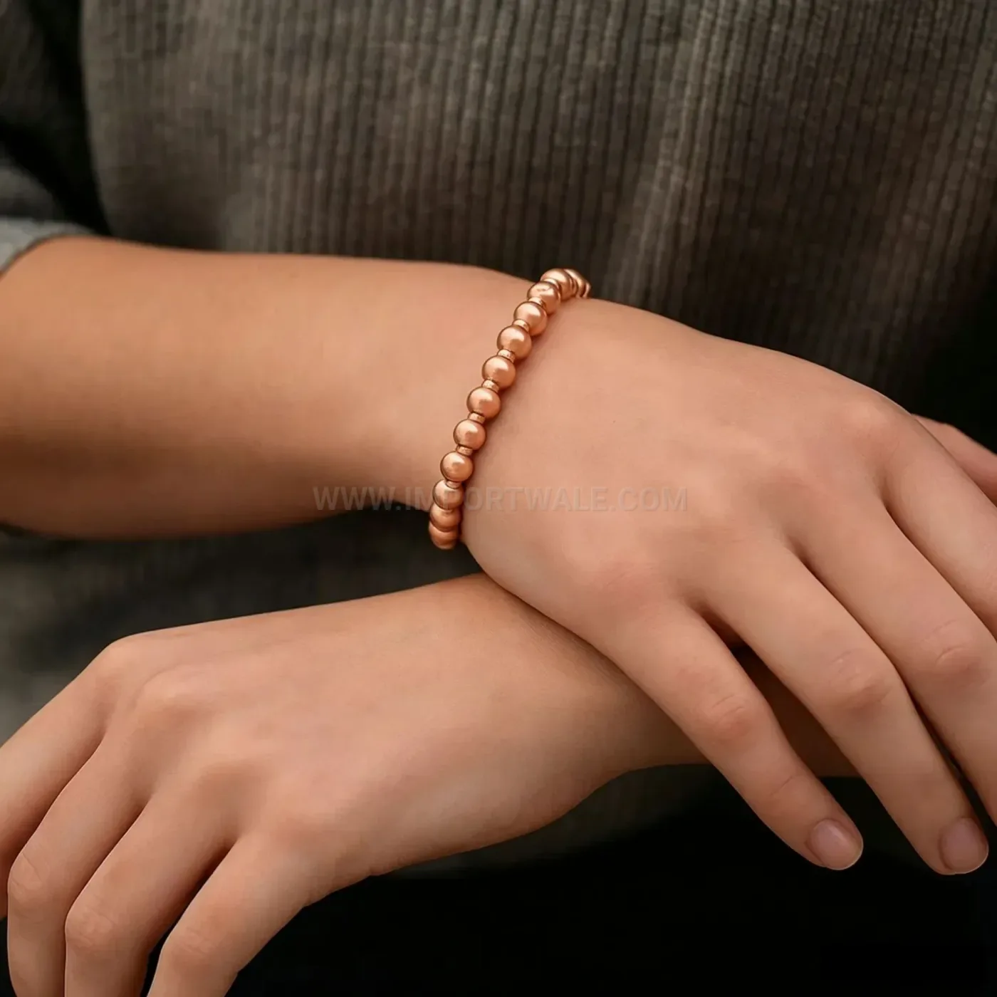 Trendy Adjustable Pure Red Copper Magnetic Open Cuff Bracelet