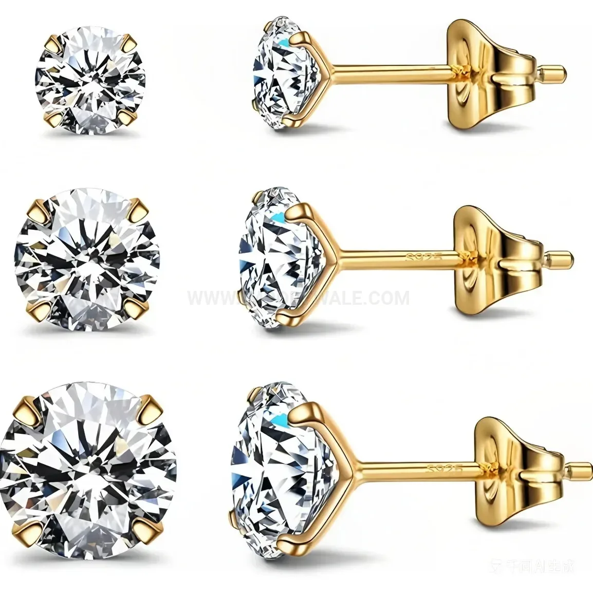 Chic Cubic Zirconia Flower Stainless Steel Cartilage Earring Set