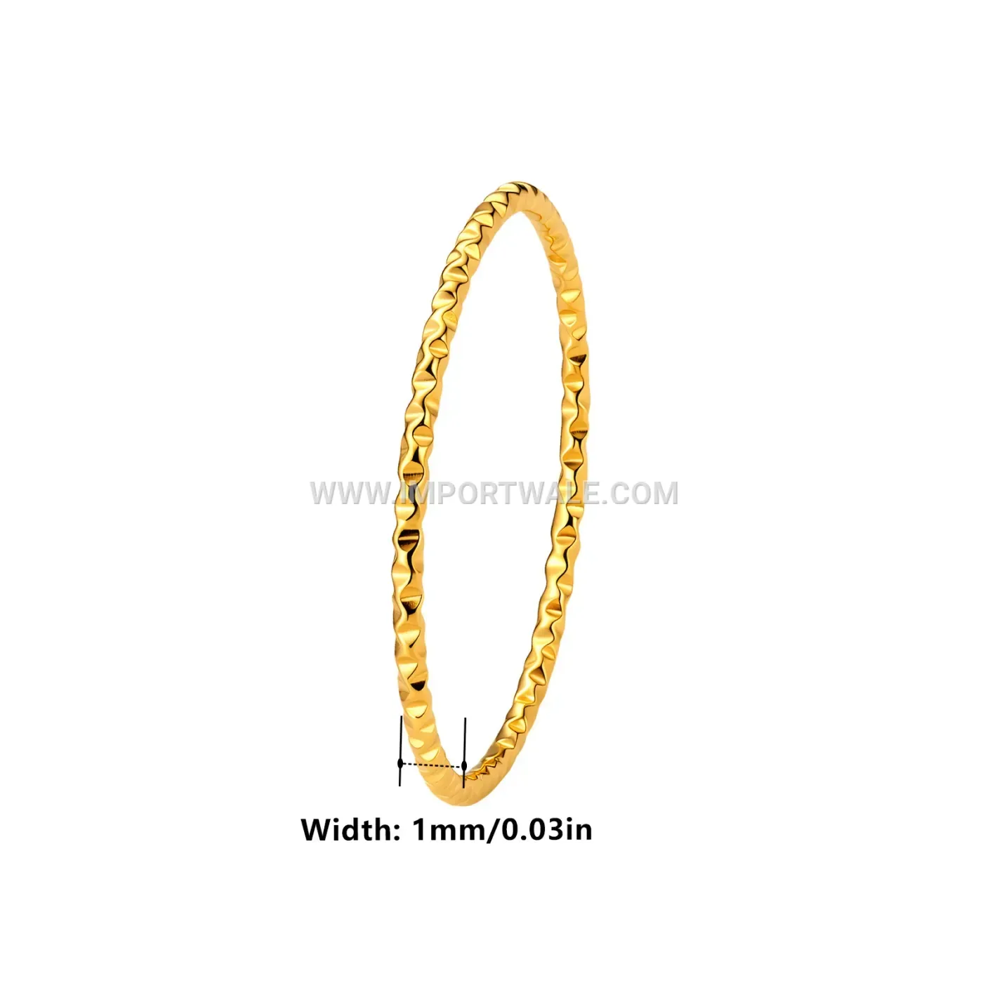 Slender Ripple Textured Stainless Steel Band Ring