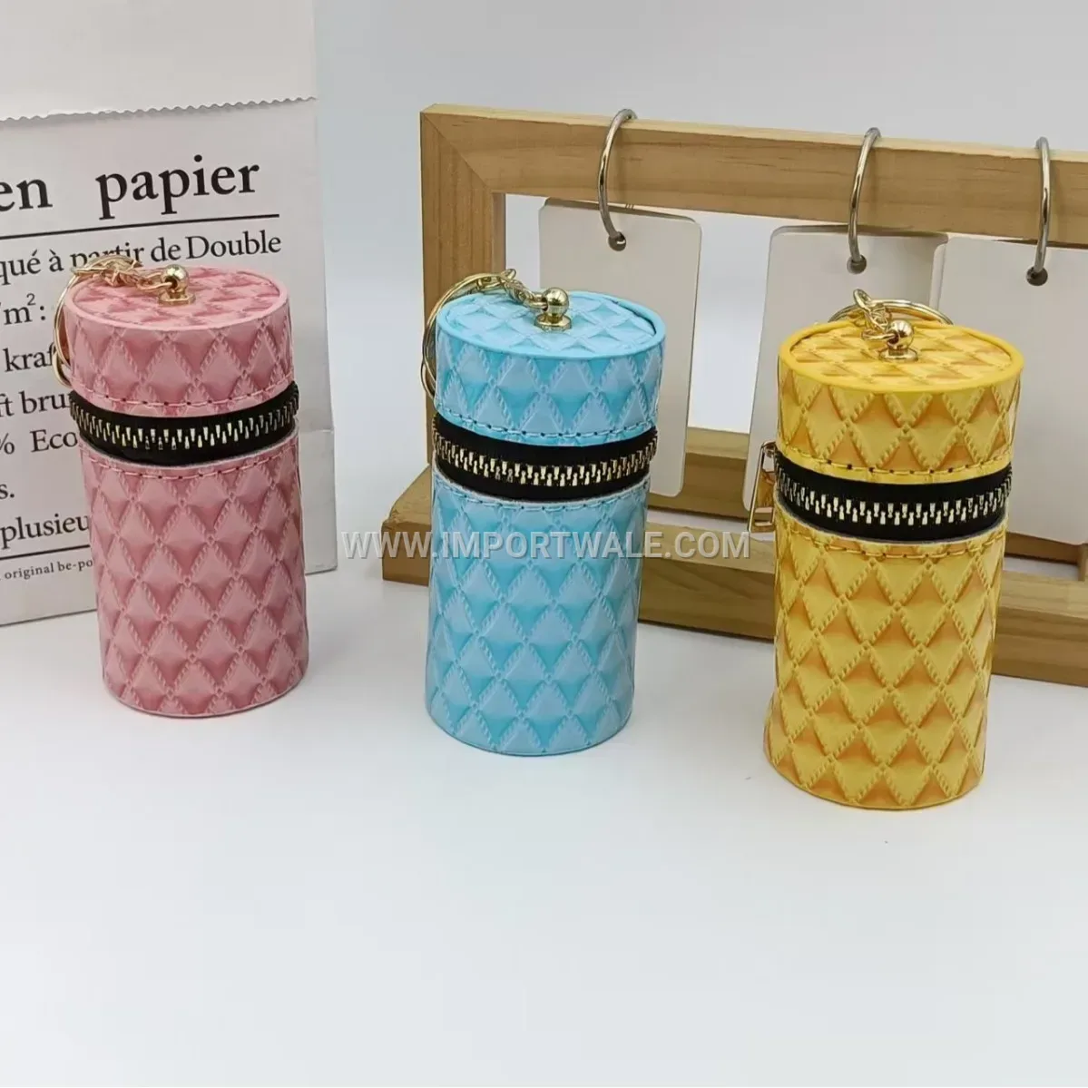 Quilted Faux Leather Mini Lipstick Wallet and Earphone Case