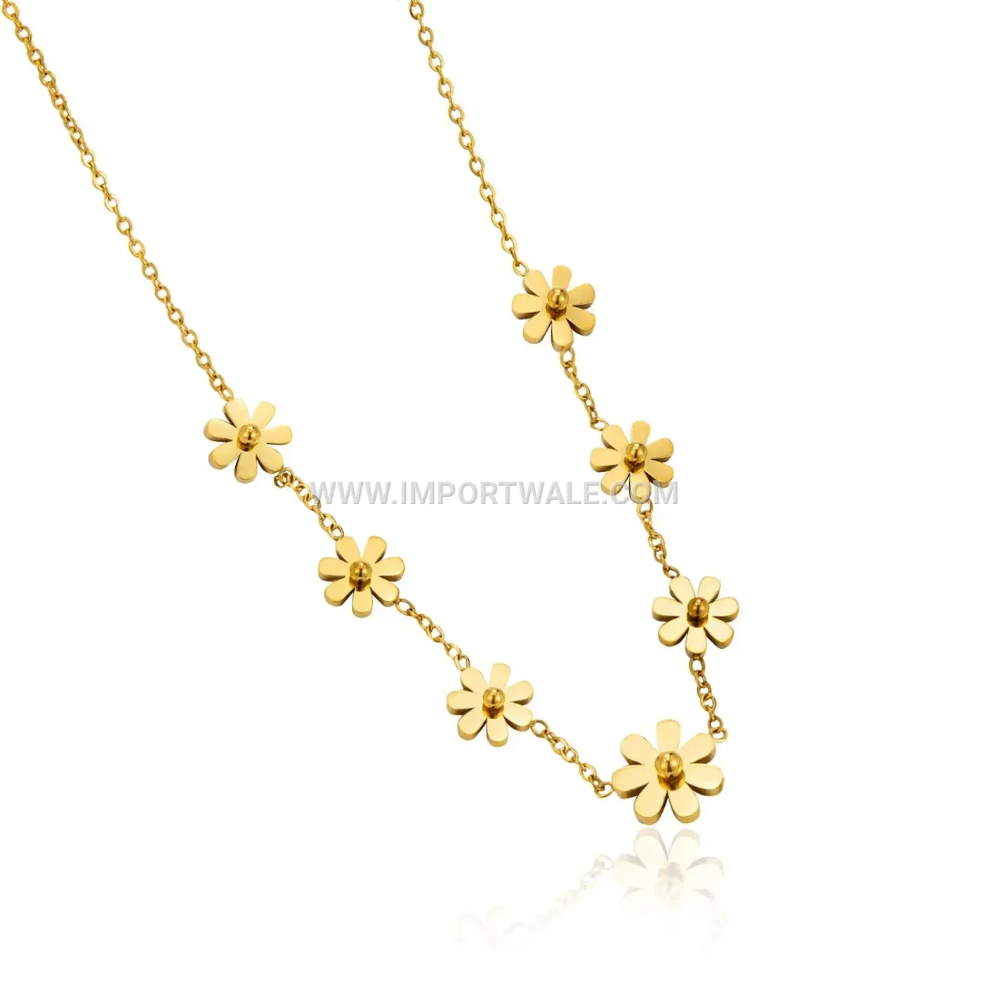 Elegantly Crafted Daisy Charm Stainless Steel Anklet