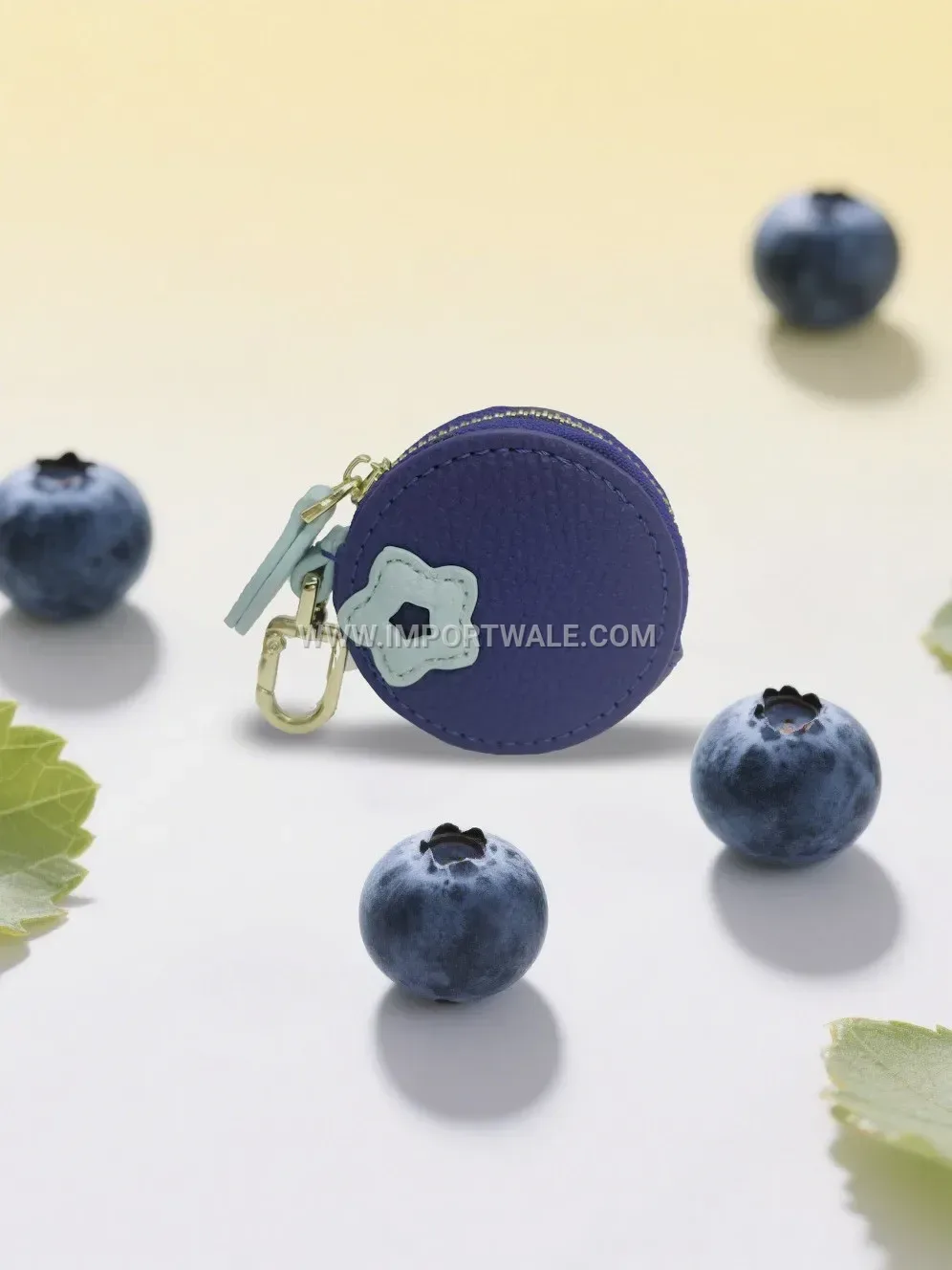 Fresh Fruit Leather Mini Pouch Keychain Charm