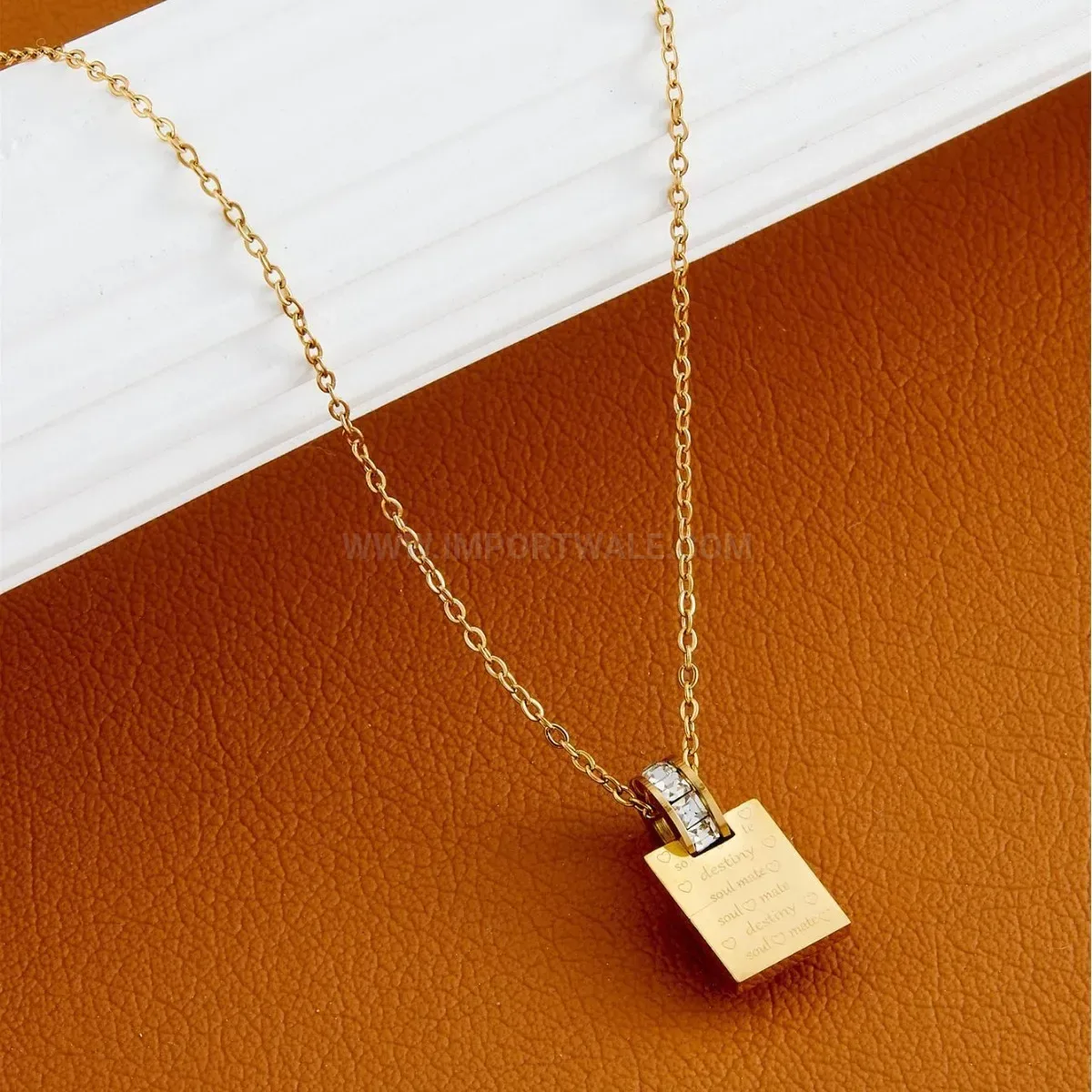 Bold Titanium Steel Letter Lock Pendant Necklace with O-Chain