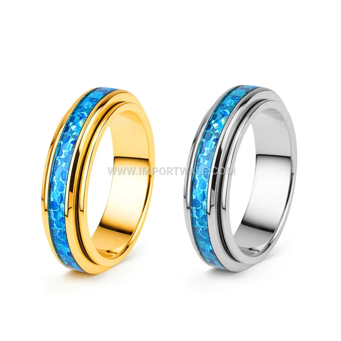 Rotatable Stainless Steel Swivel Ring with Resin Inlay