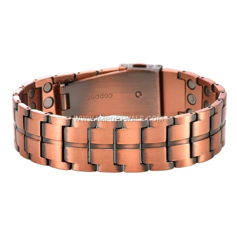 Adjustable Pure Red Copper Magnetic Link Bracelet