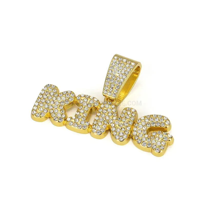 Iced Out King Letter Alloy Hip Hop Pendant