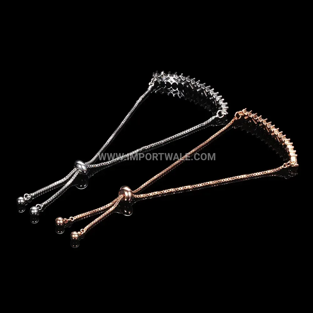 Dazzling Crystal Zircon Chain Bracelet in Gold Tone