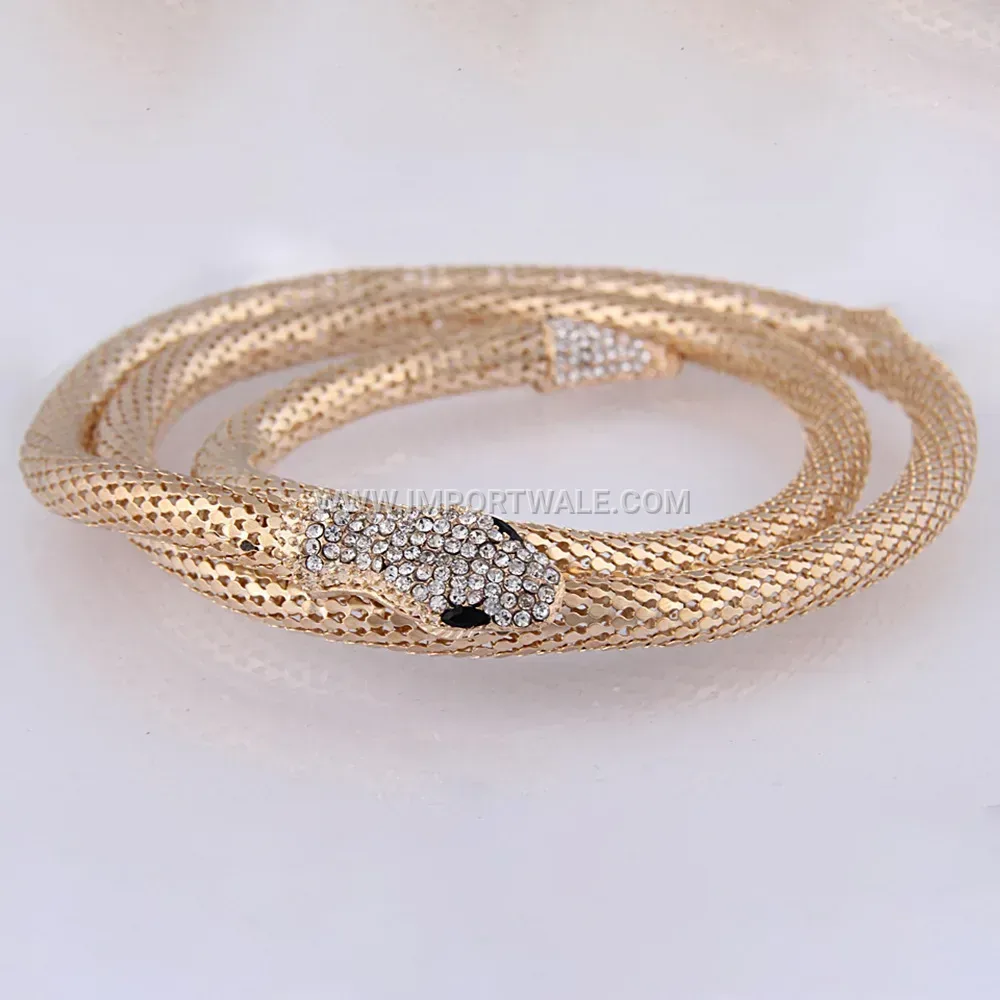 Pave Crystal Snake Choker Necklace with Magnetic Clasp