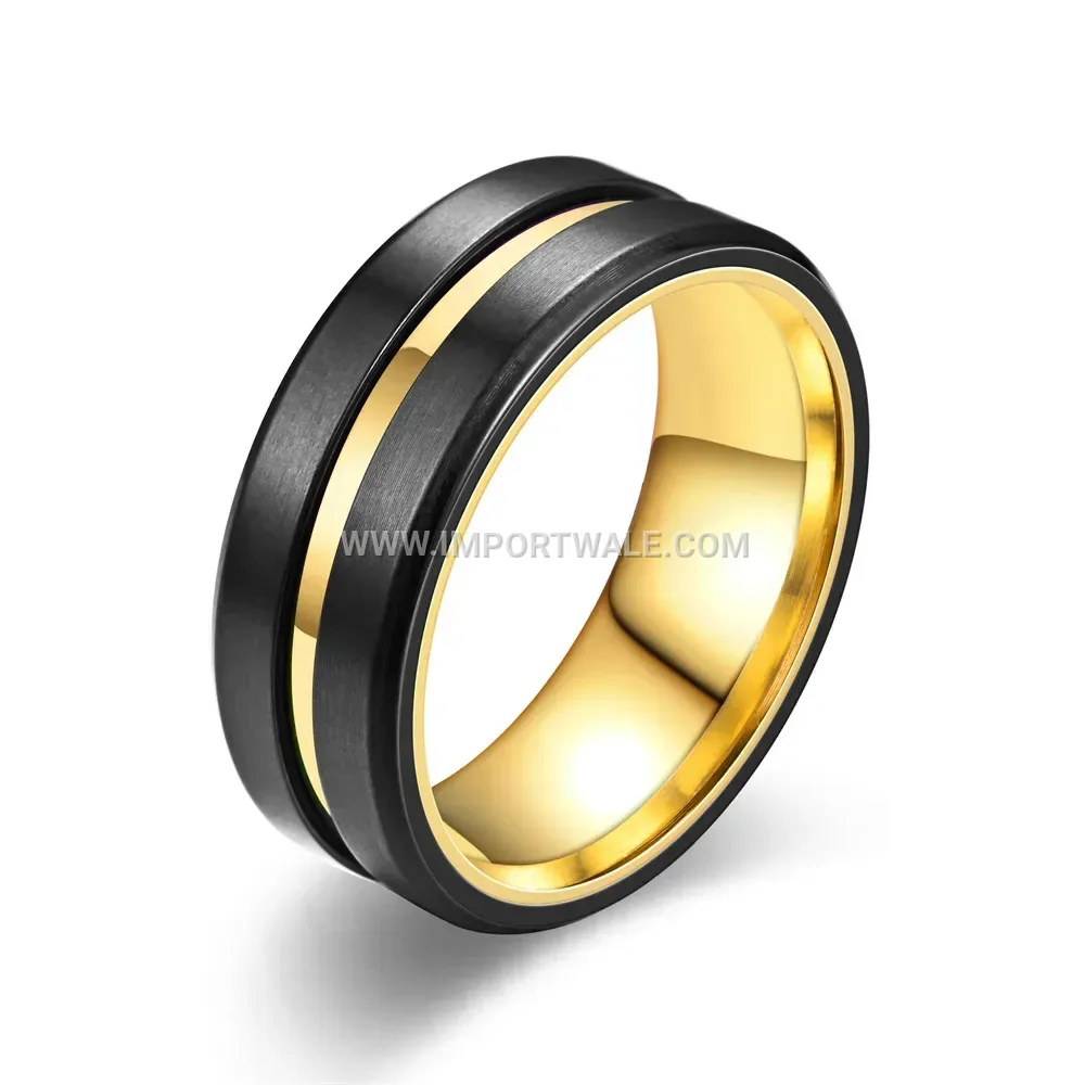 Two-Tone Beveled Edge Stainless Steel Ring