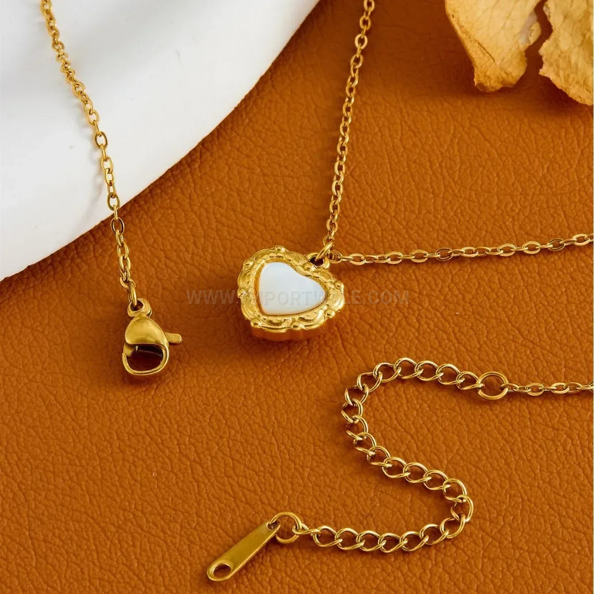 Premium 18K Gold Plated Titanium Steel Heart Pendant Necklace