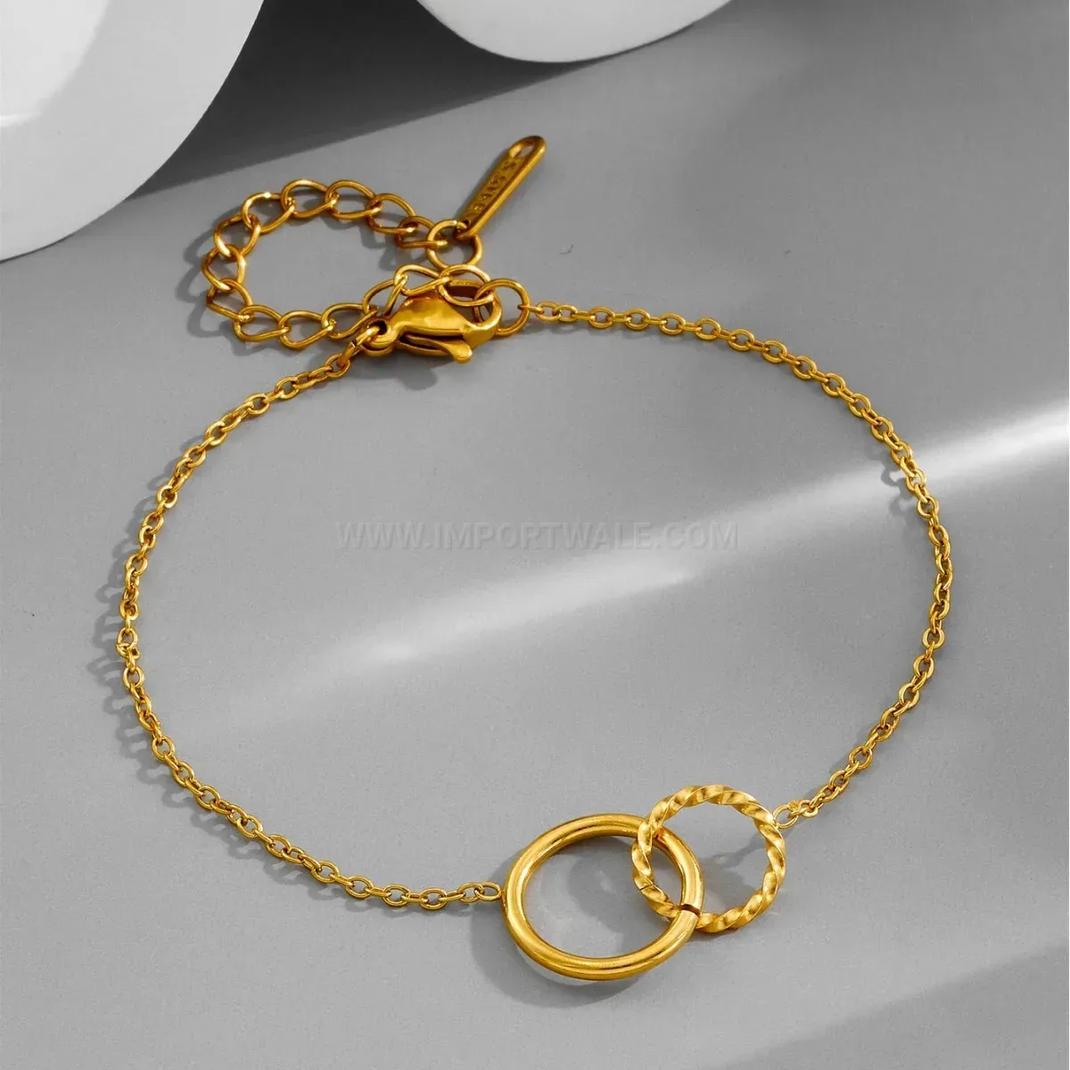 Minimalist Double Circle Titanium Steel Bangle Bracelet