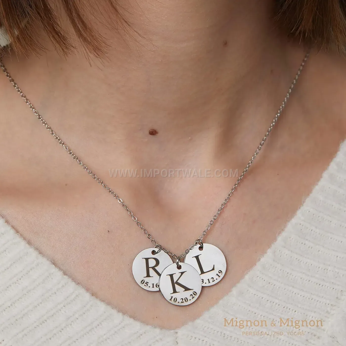 Smooth Stainless Steel Disc Pendant Necklace