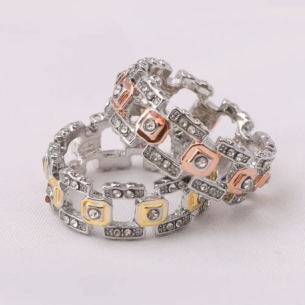 Minimalist Alloy Band Ring with Sparkling Cubic Zirconia