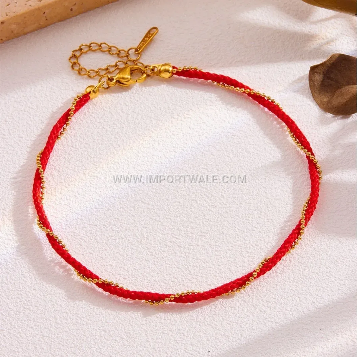 Chinese Style Four Leaf Clover Gold Premium Anklet Anti Tarnish