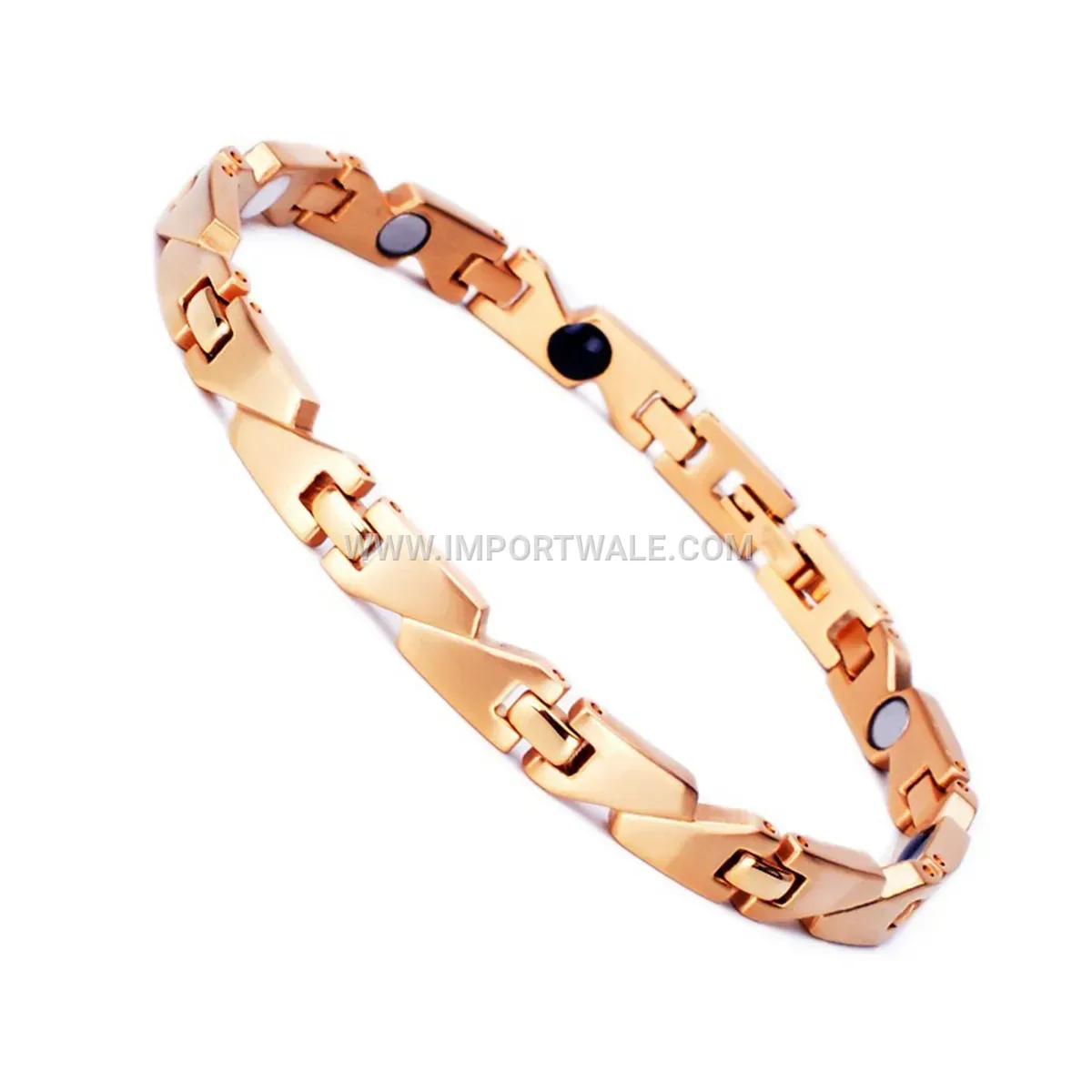 Unisex Asymmetric Electroplated Titanium Steel Magnetic Bracelet