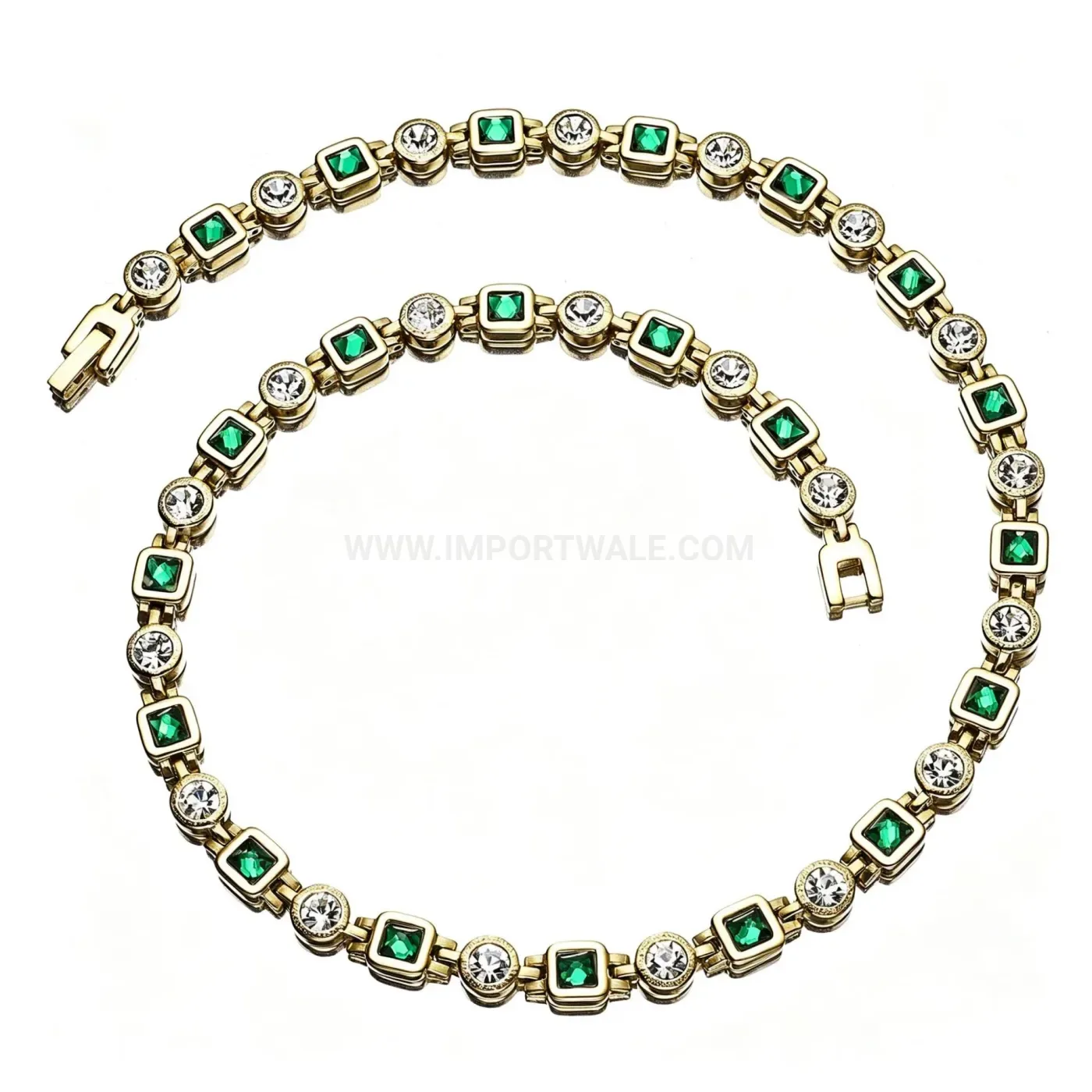 Classic Square Zircon Inlaid Titanium Steel Geometric Collar Necklace