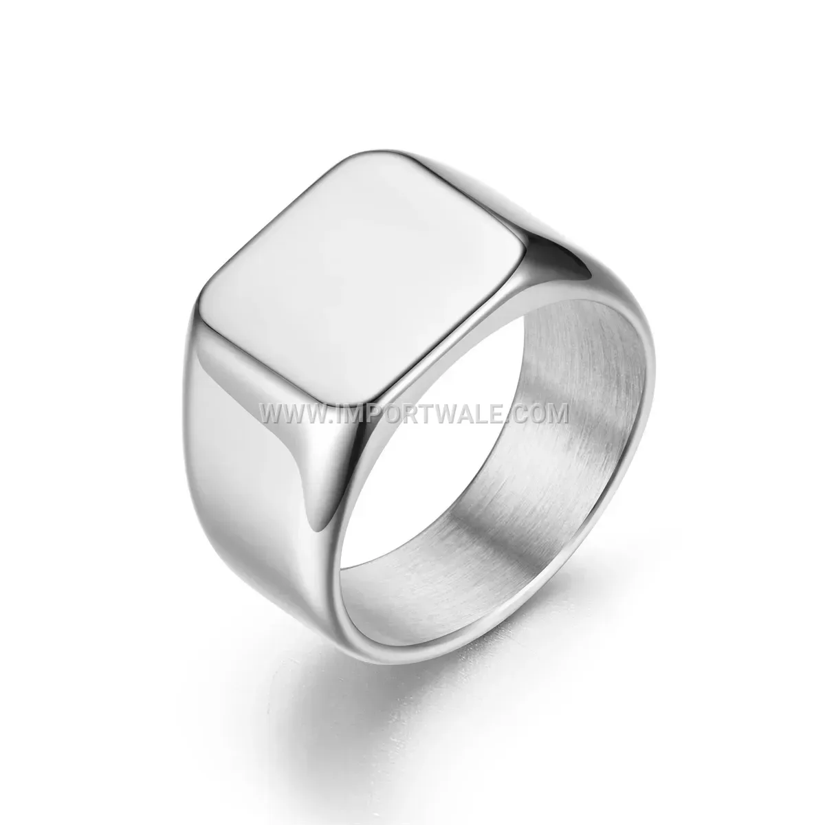 Minimalist Polished Stainless Steel Flat Top Ring