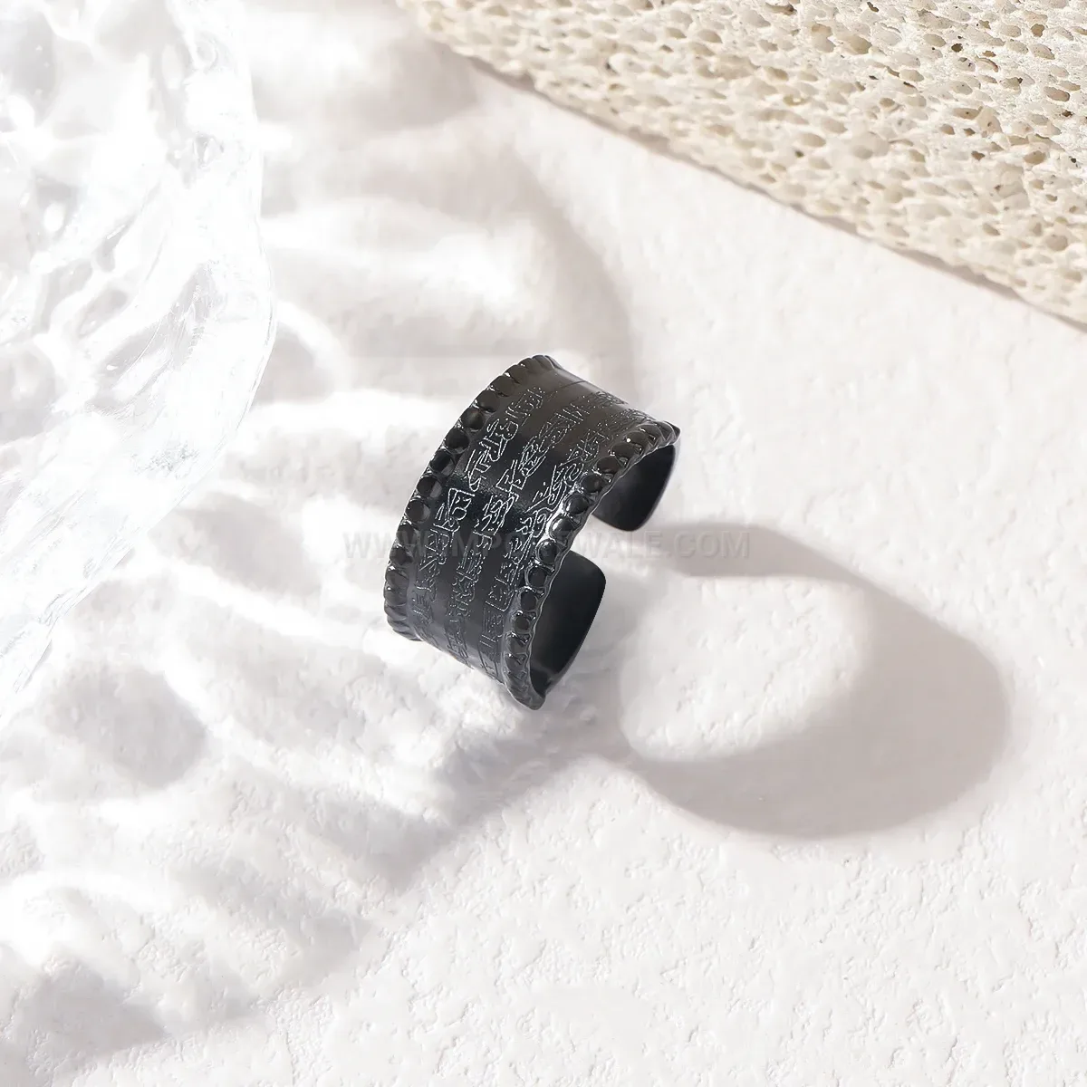 Adjustable Stainless Steel Ayatul Kursi Arabic Calligraphy Ring