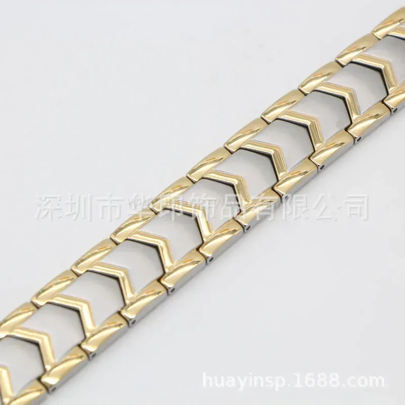 Premium Two-Tone Titanium Steel Men's Bio Magnetic Bracelet