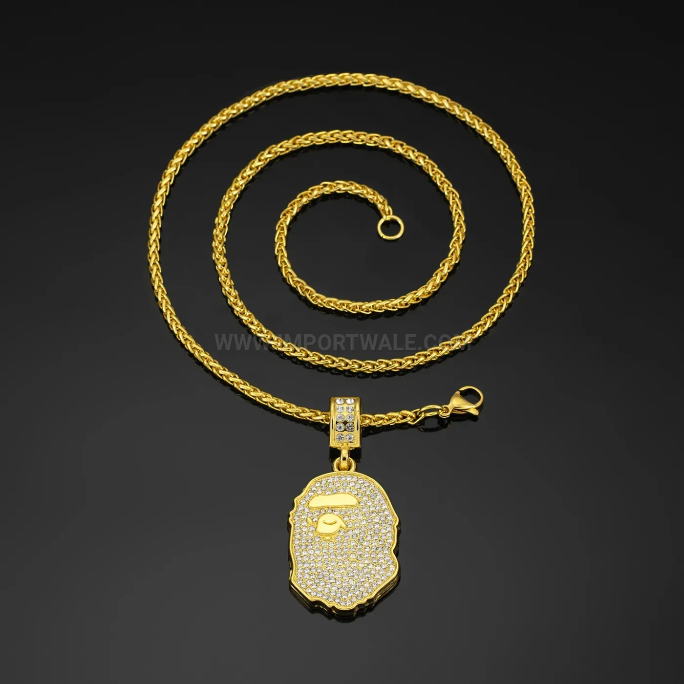 Iced Out Ape Head Hip Hop Pendant