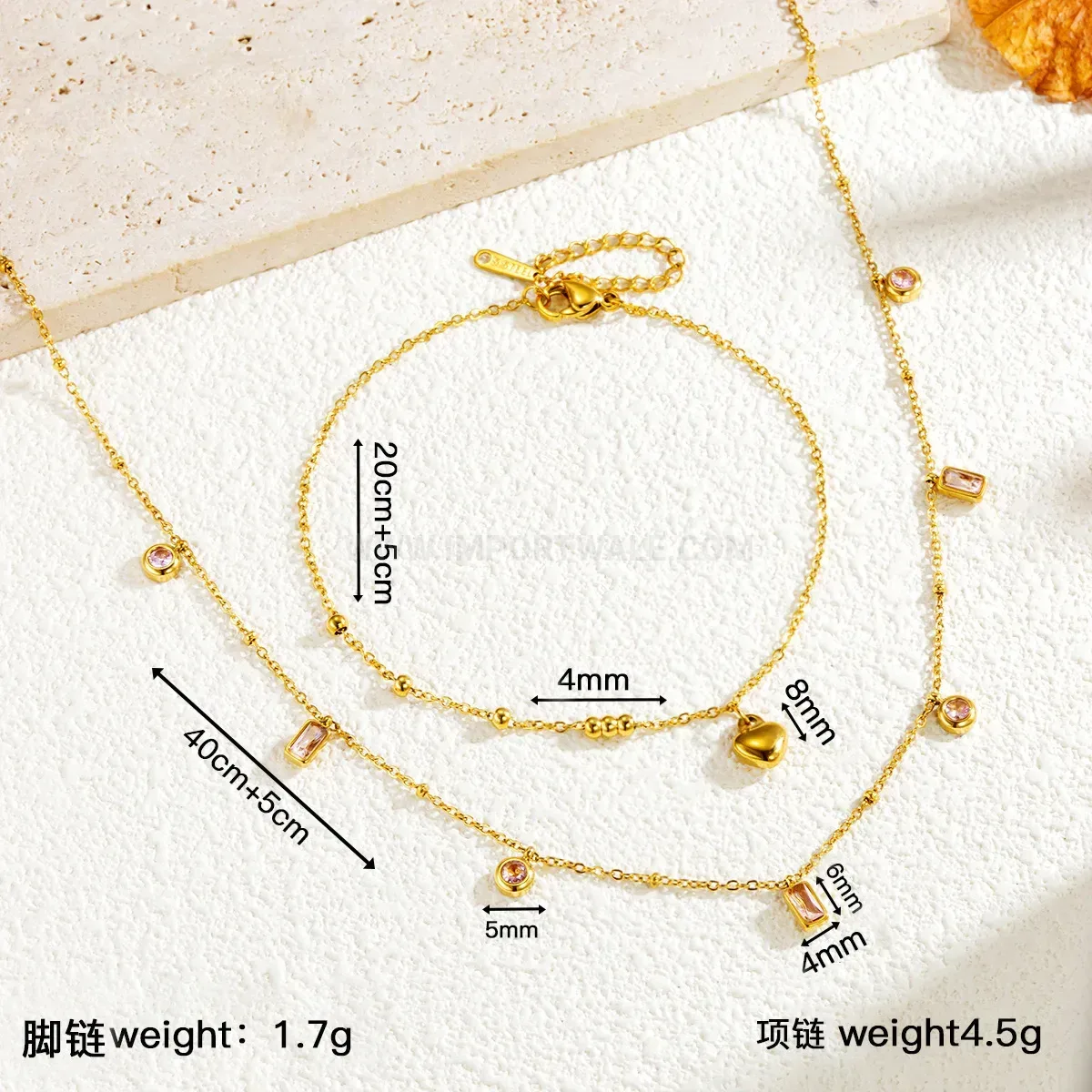 Tassel Circle Zircon Inlaid Stainless Steel Chain
