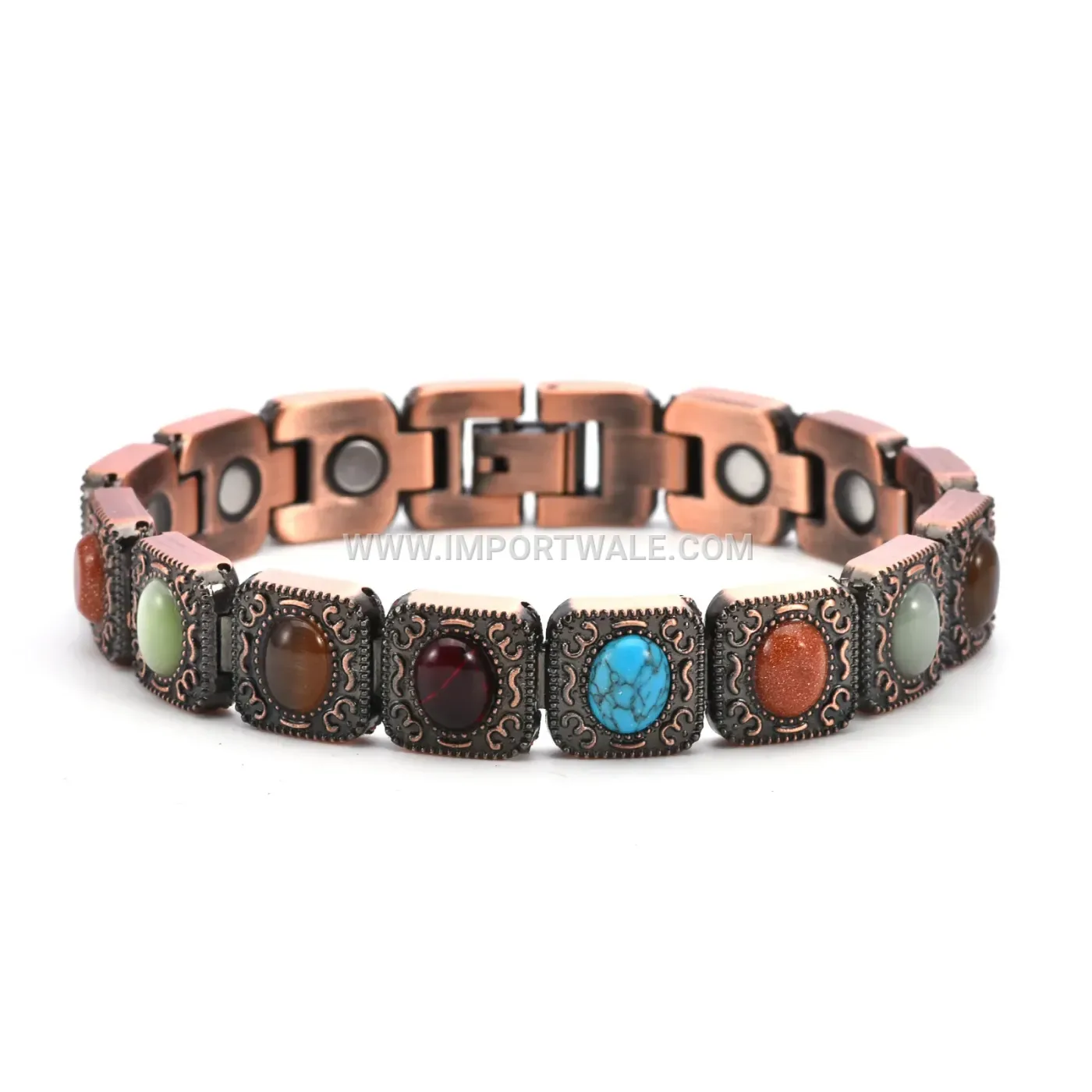 Men Vintage Red Bronze Magnetic Bracelet