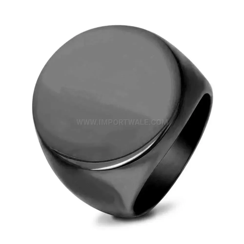 Trendy Laser Engraved Initial Letter Stainless Steel Signet Ring