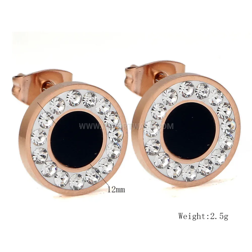 Rose Gold Stainless Steel Drip Epoxy Stud Earrings