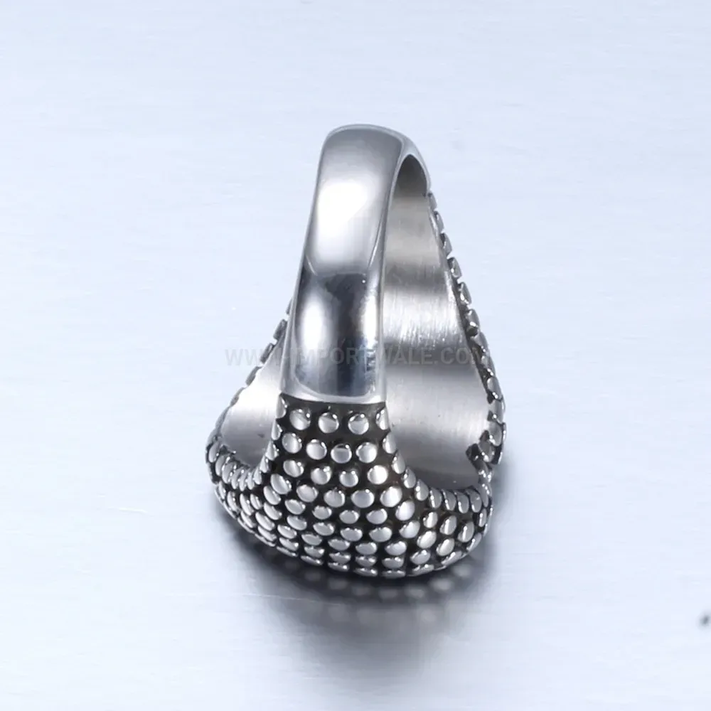 Trendy Vintage Antique Finish Heart Motif Stainless Steel Ring