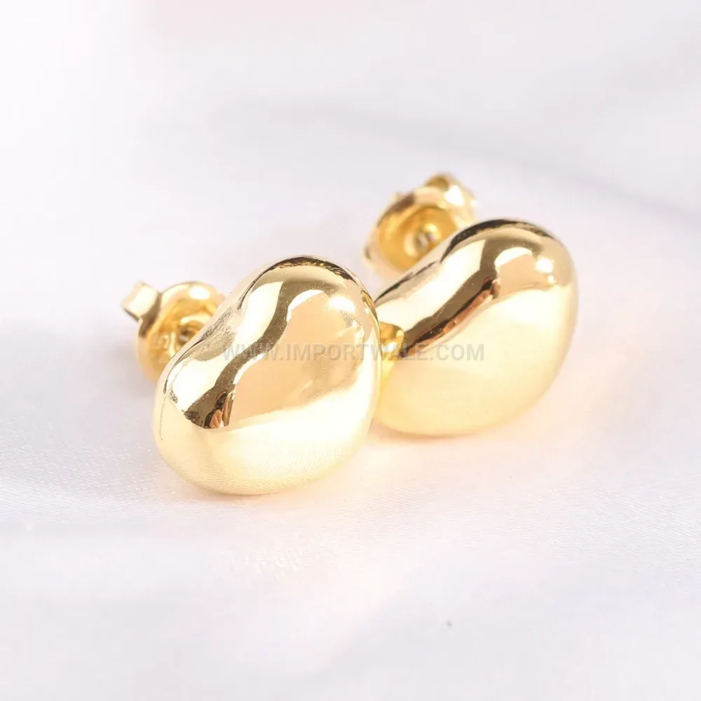 Minimalist Gold Plated Stainless Steel Heart Stud Earrings