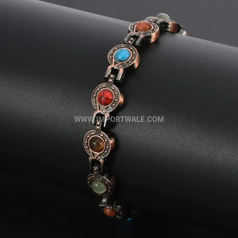 Adjustable Antique Alloy Planet Magnetic Link Bracelet