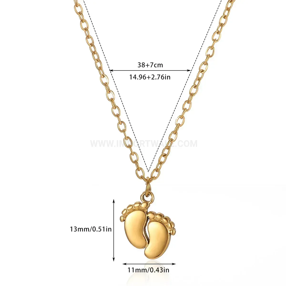 Premium Gold Plated Stainless Steel Arabic Calligraphy Heart Pendant Necklace
