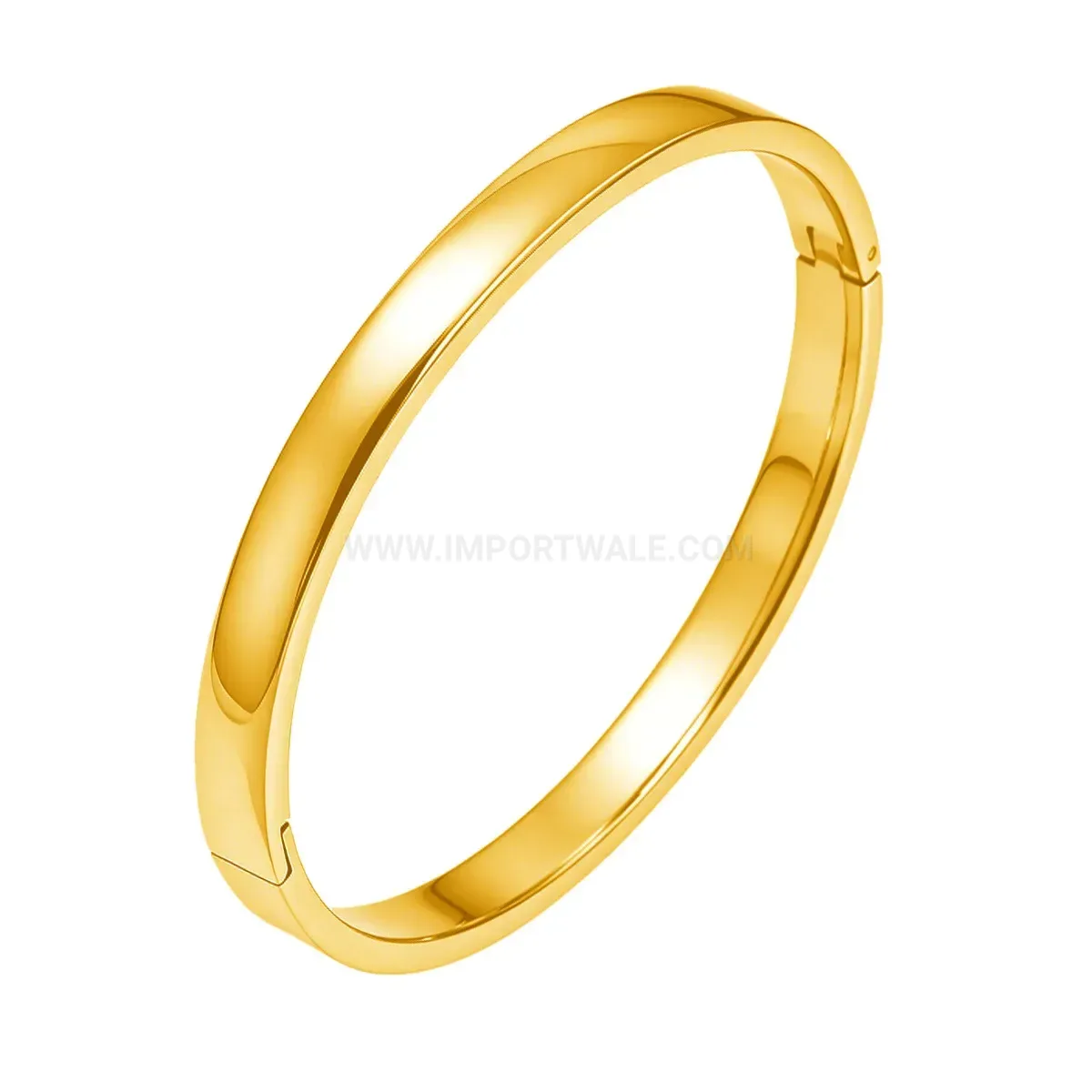 Mirror-Polish Stainless Steel Minimalist Clasp Bangle