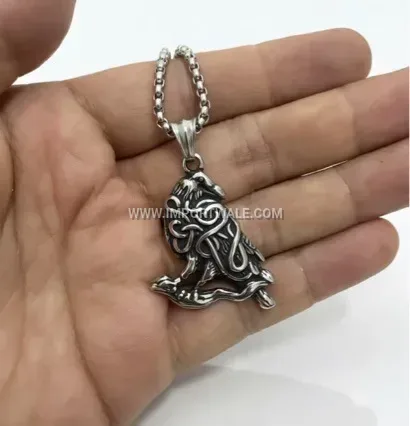 Norse Mythology Odin Raven Stainless Steel Pendant