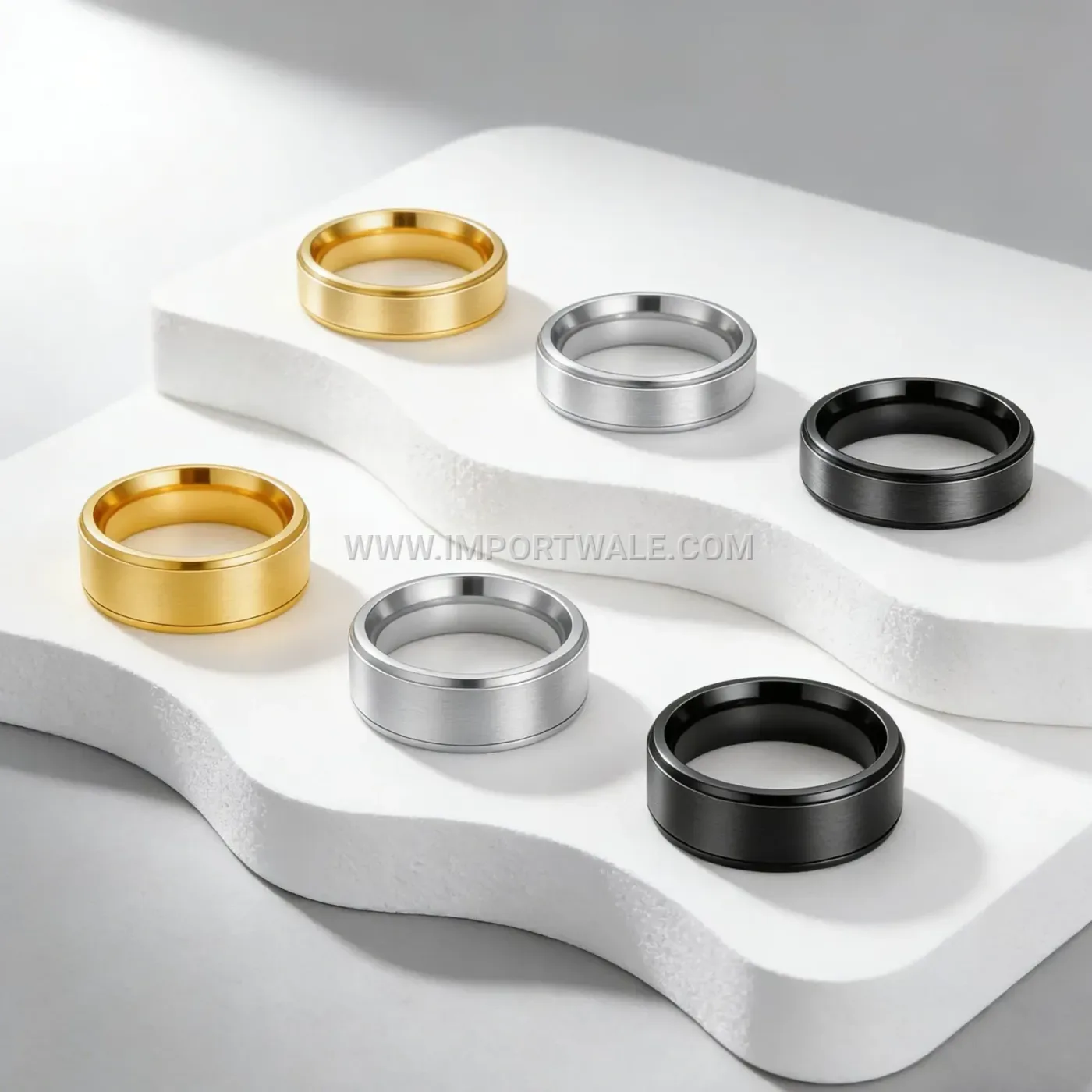 Stainless Steel Enamel Gear Patterned Ring