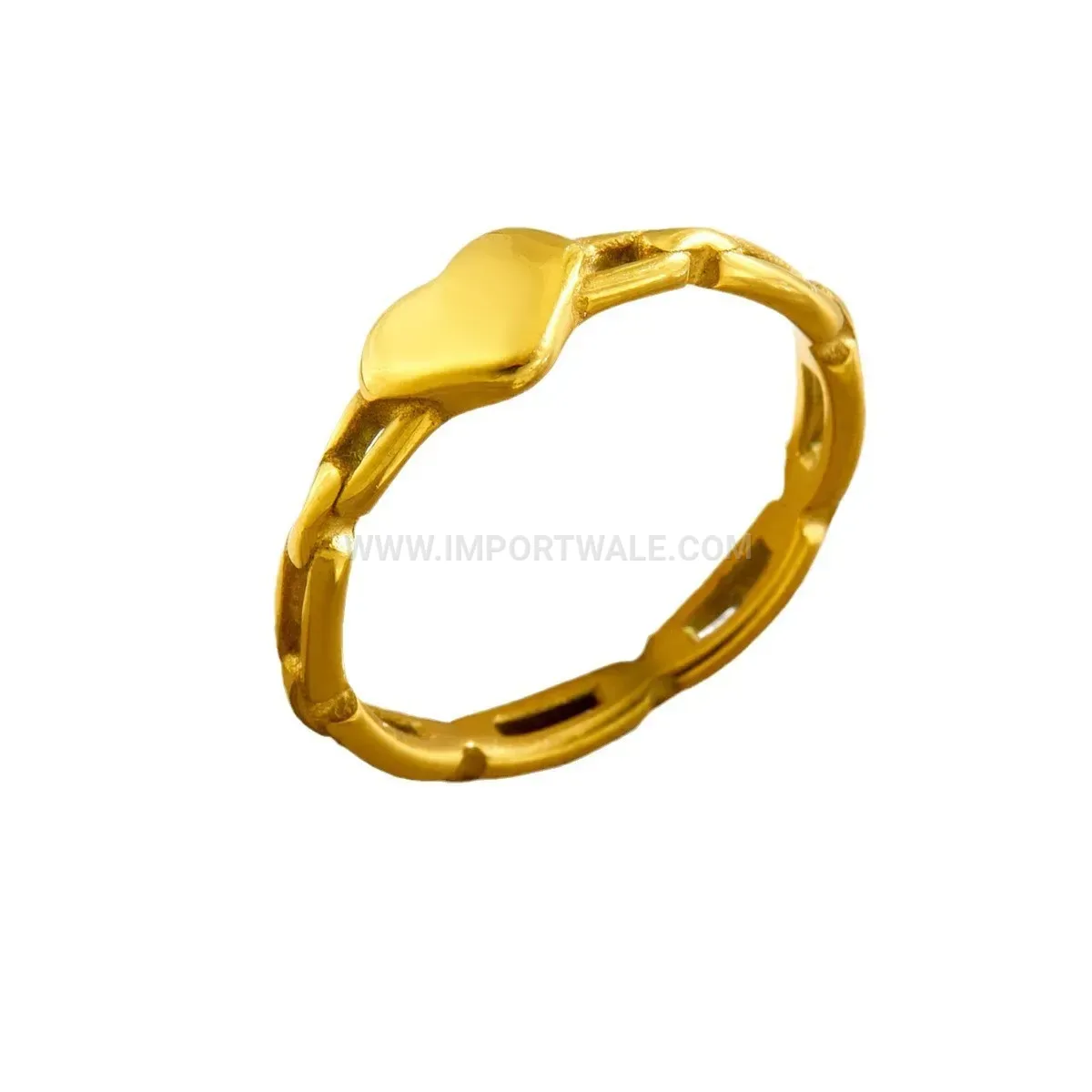 Hollow Heart Titanium Steel Cutout Ring for Women