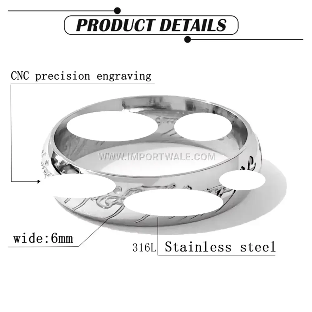 18K Gold Plated 316L Stainless Steel Band Ring