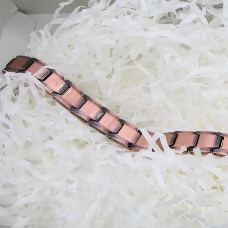 Premium Vintage Red Copper Single-Row Neodymium Magnetic Couples Bracelet